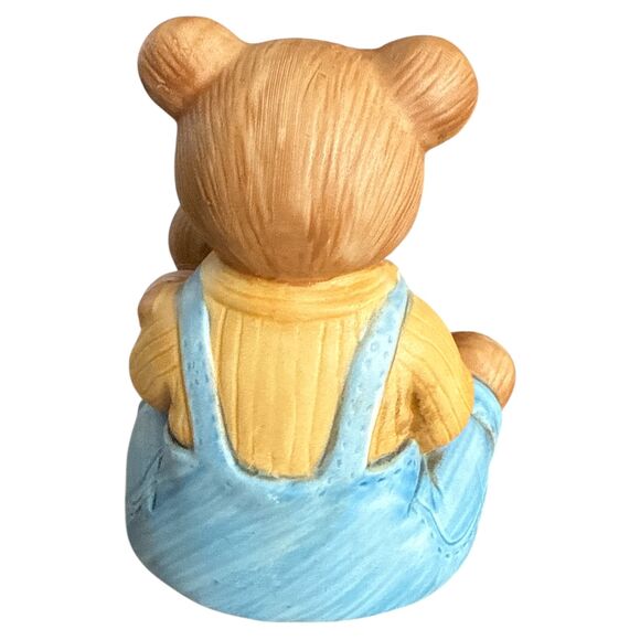 Parent & Child Teddy Bear Figurines Set of 2 Ceramic 1444 Vintage Pastel Bears - Picture 9 of 10